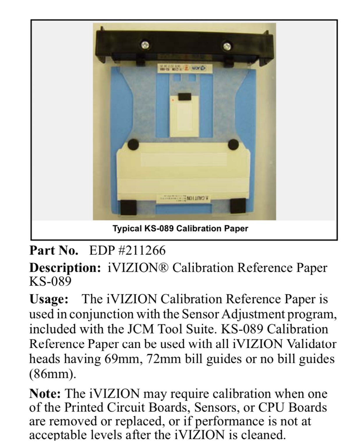 KS-089 STD, IVIZION CAL PAPER, 69/72/86MM (GUIDES) - Franklin ...
